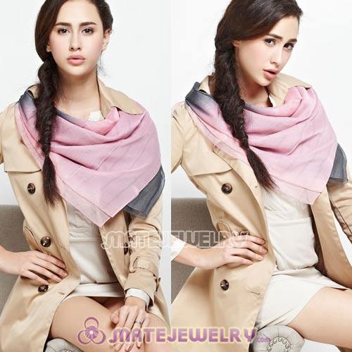 Mulberry Silk Scarves Digital Painting Pink Fade Pashmina Shawls Wholesale