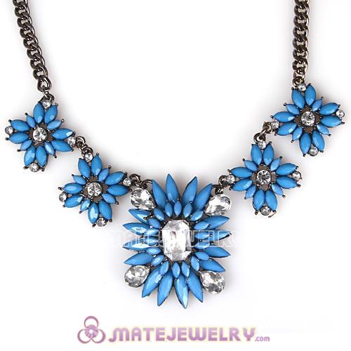 2013 Fashion Lollies Blue Resin Crystal Statement Necklaces