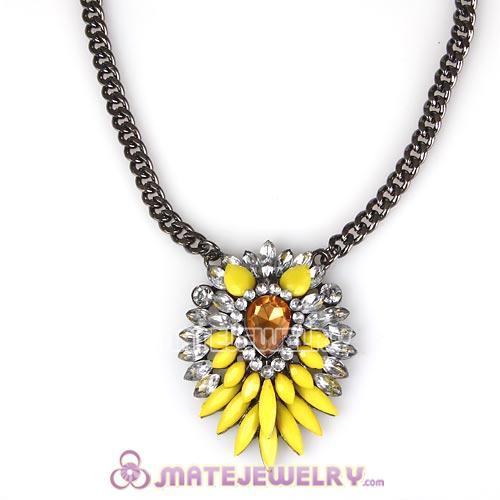 2013 Fashion Lollies Yellow Resin Crystal Pendant Necklaces