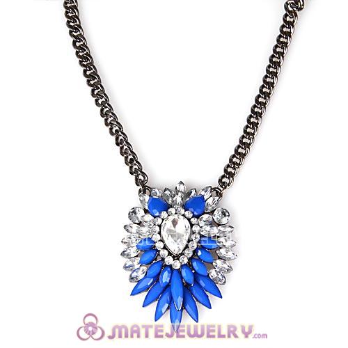 2013 Fashion Lollies Dark Blue Resin Crystal Pendant Necklaces