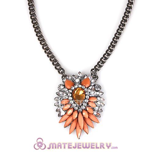 2013 Fashion Lollies Orange Resin Crystal Pendant Necklaces