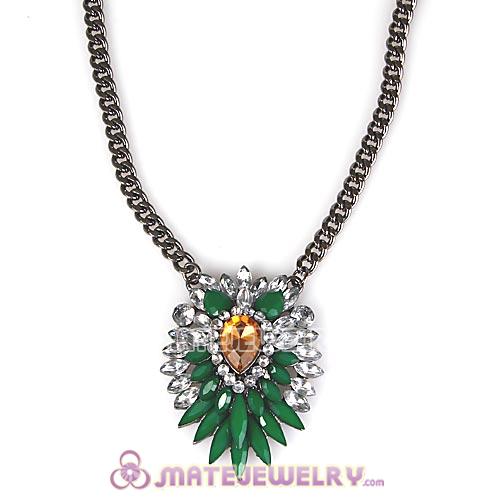 2013 Fashion Lollies Dark Green Resin Crystal Pendant Necklaces