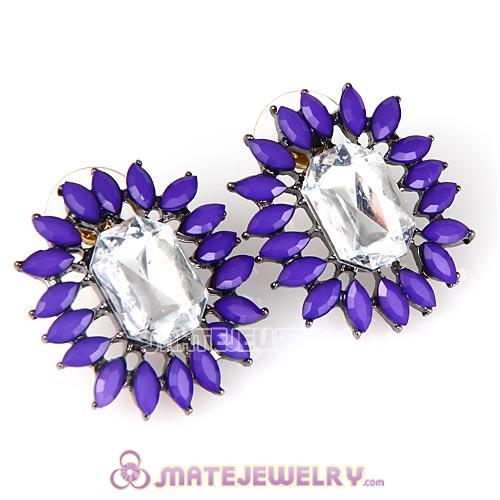 2013 Design Lollies Purple Crystal Stud Earrings Wholesale