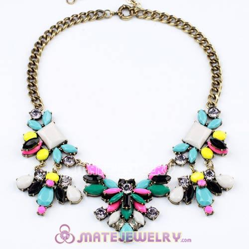2013 Fashion Lollies Multicolor Resin Crystal Flower Statement Necklaces