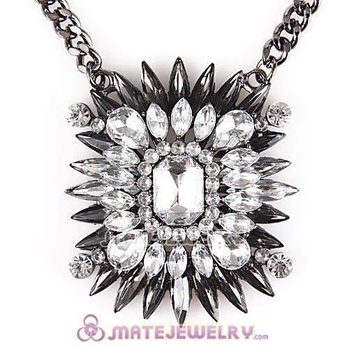 2013 Fashion Black Diamond and Clear Crystal Pendant Necklaces