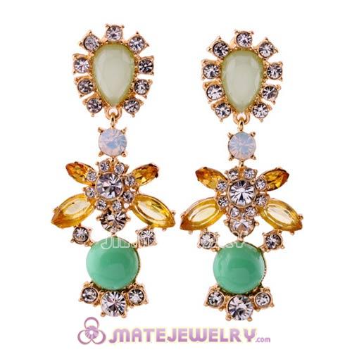 Luxury brand Multi Color Resin Crystal Chandelier Earrings