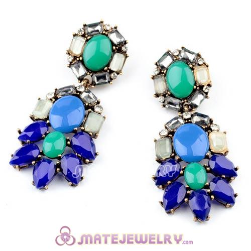 Luxury brand Multi Color Resin Crystal Chandelier Earrings