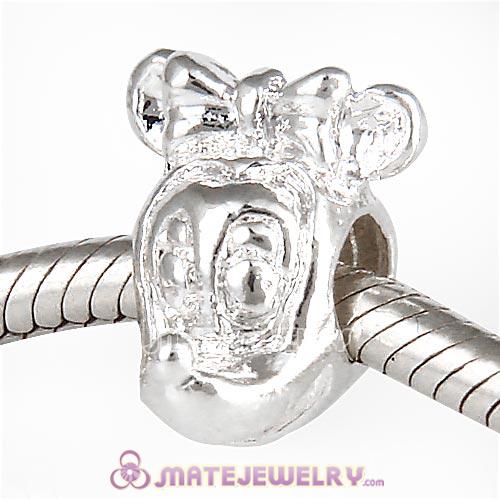 Wholesale Silver Plated Mickey Head European Style Beads