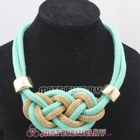 Handmade Weave Fluorescence Turquoise Cotton Rope Bib Necklaces