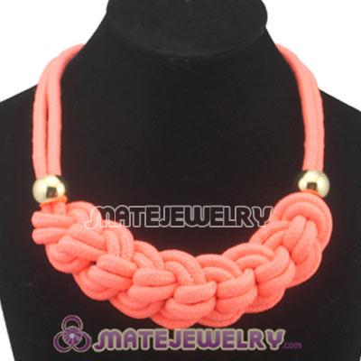 Handmade Weave Fluorescence Orange Cotton Rope Braided Necklace