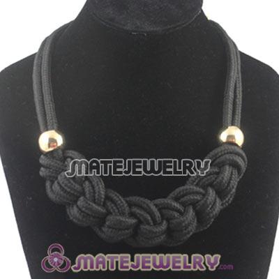 Handmade Weave Fluorescence Black Cotton Rope Braided Necklace