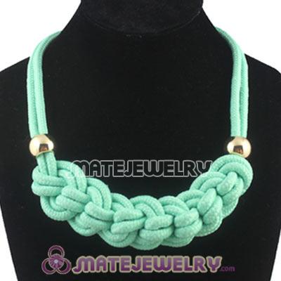 Handmade Weave Fluorescence Turquoise Cotton Rope Braided Necklace