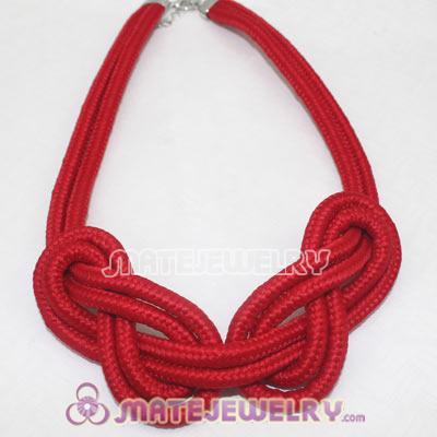 Handmade Weave Fluorescence Red Cotton Rope Necklace