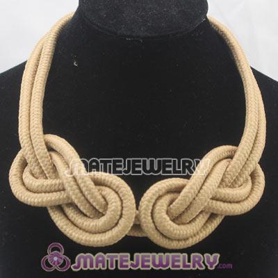 Handmade Weave Fluorescence Coffee Cotton Rope Necklace