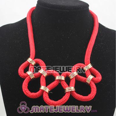 Handmade Weave Fluorescence Red Cotton Rope Necklace