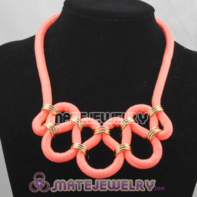 Handmade Weave Fluorescence Orange Cotton Rope Necklace