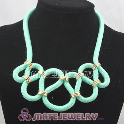 Handmade Weave Fluorescence Turquoise Cotton Rope Necklace