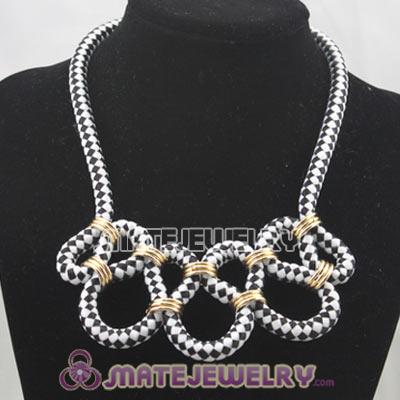 Handmade Weave Fluorescence Black White Cotton Rope Necklace