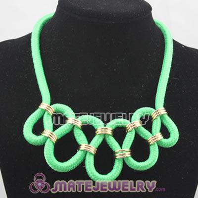 Handmade Weave Fluorescence Dark Green Cotton Rope Necklace