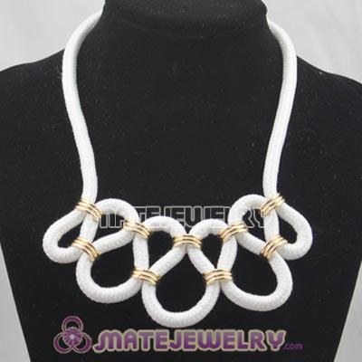 Handmade Weave Fluorescence White Cotton Rope Necklace