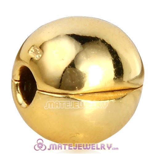 Wholesale European Style Golden Sterling Silver Sphere Clip Beads 