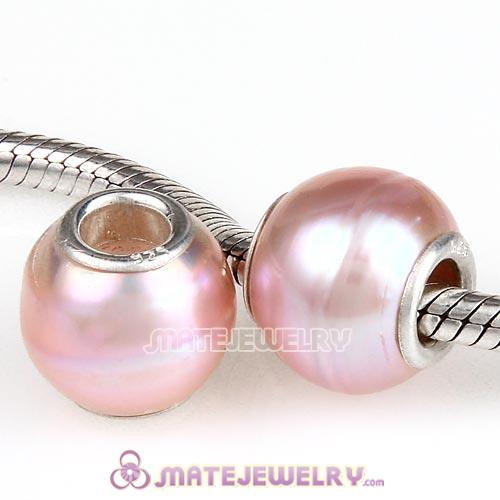 Light Amethyst Helix Baroque Nature Freshwater Pearl Beads fit European Bracelet
