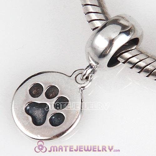 Sterling Silver European Style Dangle Paw Charm Beads