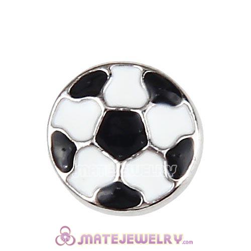 Platinum Plated Alloy Enamel Soccer ball Floating Locket Charms