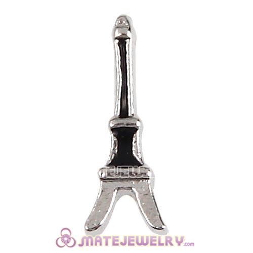 Platinum Plated Alloy Enamel Eiffel tower Floating Locket Charms