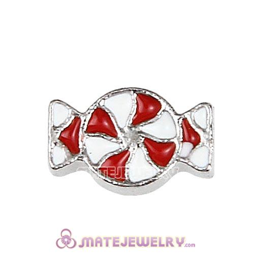 Platinum Plated Alloy Enamel Confection Floating Locket Charms