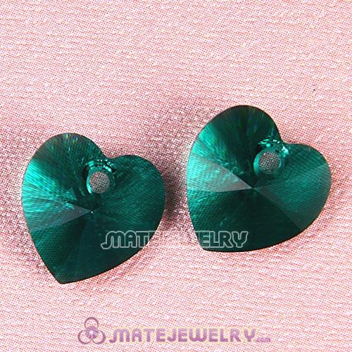 10mm Heart Emerald Austrian Crystal Floating Locket Charm Wholesale