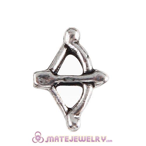 Platinum Plated Alloy Bow and arrow Floating Locket Charms