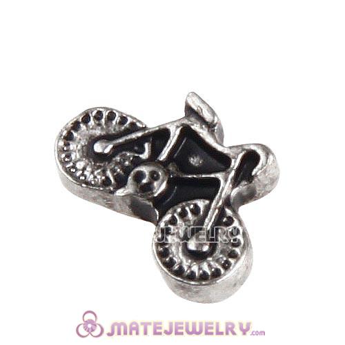 Platinum Plated Alloy Enamel Bicycle Floating Locket Charms