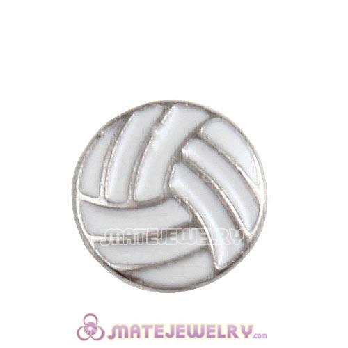 Platinum Plated Alloy Enamel Volleyball Floating Locket Charms