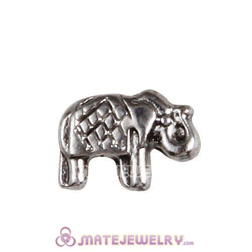 Platinum Plated Alloy Vintage elephant Floating Locket Charms