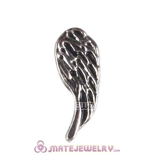 Platinum Plated Alloy Vintage angel wing Floating Locket Charms