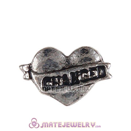 Platinum Plated Alloy Vintage Changed Floating Locket Charms