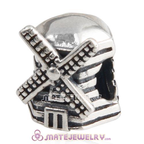 Antique Sterling Silver European Style Windmill Charm Beads