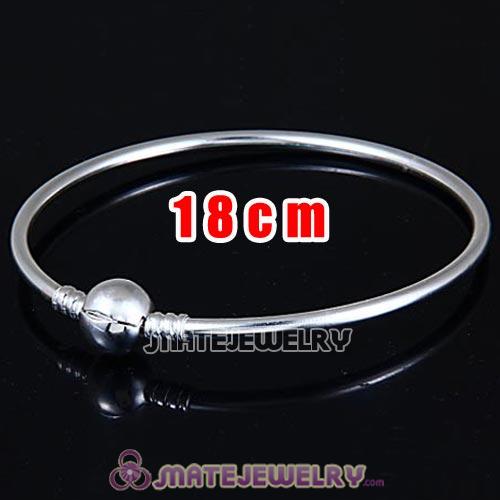 18cm 925 Sterling Silver European Style Bangle with Clip