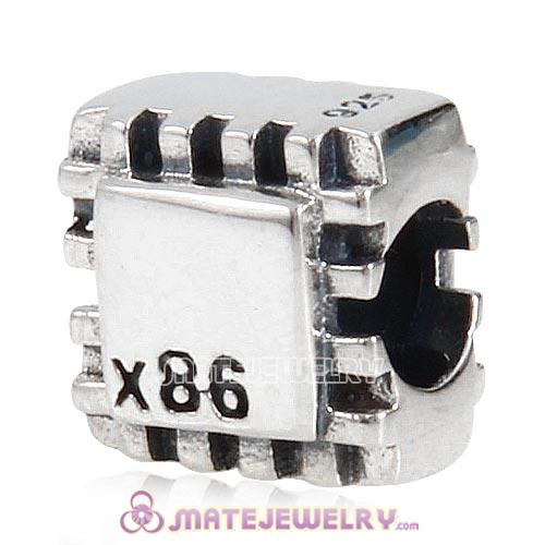European Style Antique Sterling Silver x86 Processor CPU Charm Beads