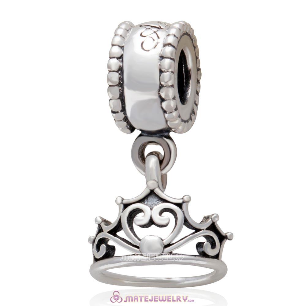 925 Sterling Silver Ariels Crown Tiara Dangle Charm