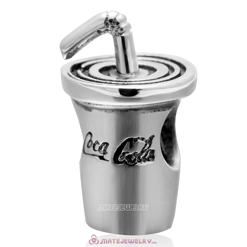 Antique 925 Sterling Silver Coca Cola Cup Charm Bead
