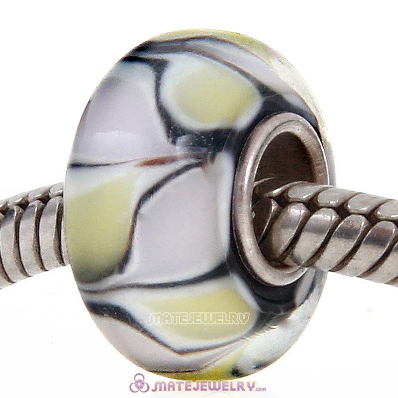 Top Class European Glass Beads with 925 sterling silver single core