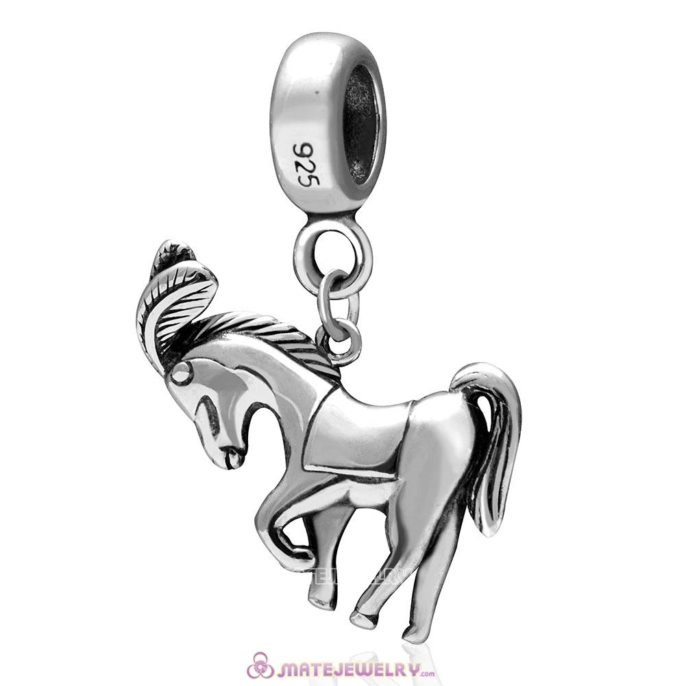 Horse Charm 925 Sterling Silver Pendant Bead