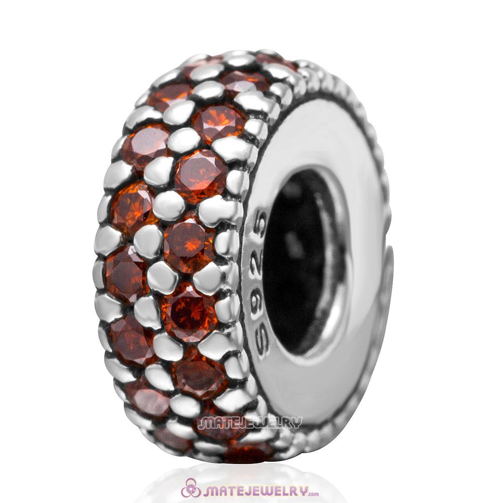 Inspiration Within with Topaz CZ Spacer Bead 925 Sterling Silver 