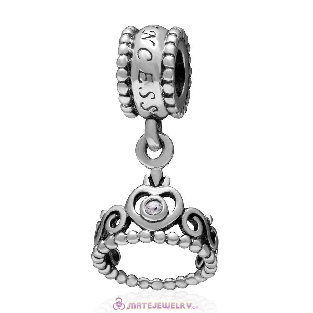 European Sterling My Princess Dangle With Clear Austrian Crystal