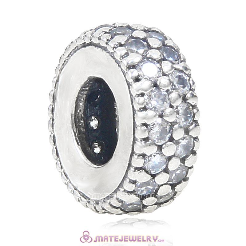 Inspiration Within with Clear CZ Spacer Bead 925 Sterling Silver 
