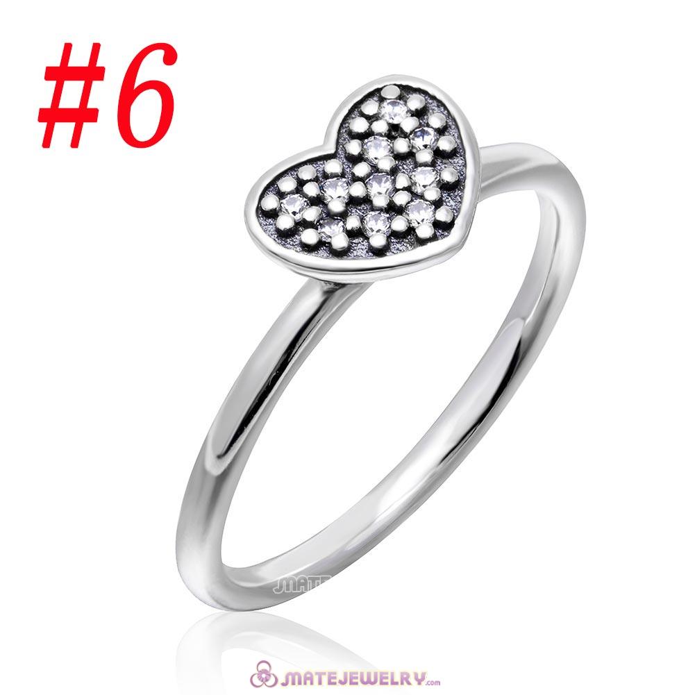 Sparkling Love Ring Sterling Silver with Clear CZ