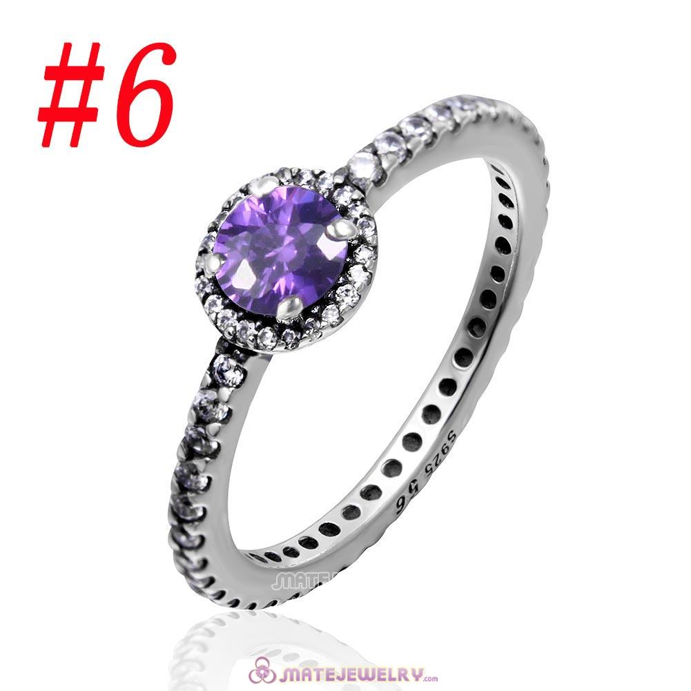 Vintage Elegance Ring Sterling Silver with Purple CZ