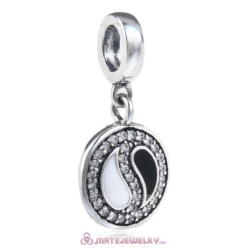 Yin Yang Symbol Dangle 925 Sterling Silver Bead